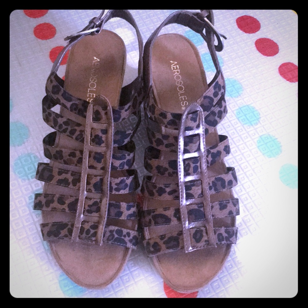 Aerosoles Cheetah Print Wedge Sandal